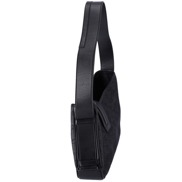 GUCCI GG Shoulder Bag 92736 Black Jacquard Leather Gray - Picture 2 of 7